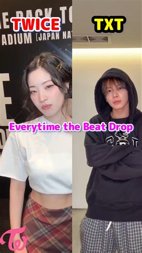 Twice x TOMORROW X TOGETHER Everytime the Beat Drop Dance Challenge