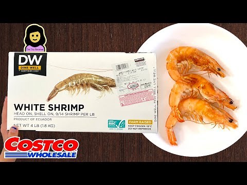 Dine Well (DW) White Shrimp Head On, Shell On, 9/14 Shrimp Per lb - Costco Product Review