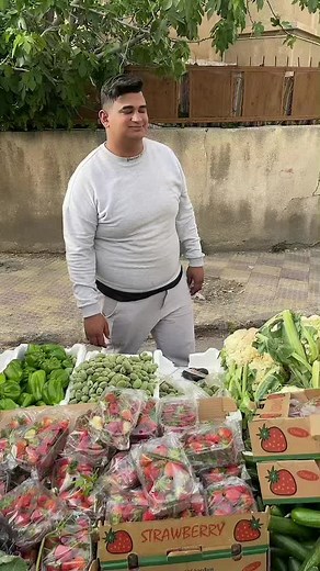 Fresh Produce Selection in a Bustling Market