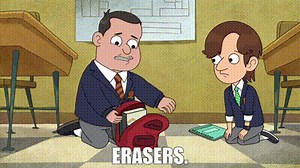 Erasers.