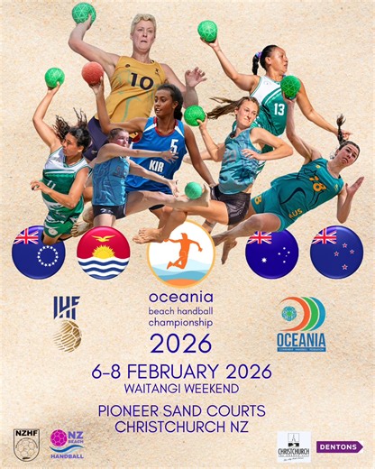 Waitangi Weekend. Support these Oceania teams for a place in 2026 IHF Beach Handball World Championships in Croatia. For more details go to https://handball.org.nz/events/2026-oceania-beach-champs Kiribati Handball Canterbury Beach Handball Handball Cook Islands Inc Australian Beach Handball Teams Handball Australia New Zealand Handball Federation Christchurch City Council Dentons New Zealand #beachhandball #ihf #beachsports #OCHF #oceaniabeachhandball | New Zealand Beach Handball