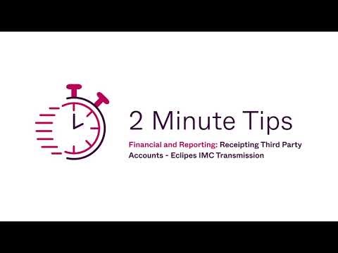 Genie 2 Minute Tips: Receipting Third Party Accounts - Eclipes IMC Transmission