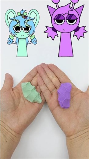 Purple clay ball from green and purple mixture​ #colormix #satisfying