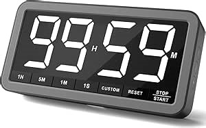 VOCOO Digital Kitchen Timer with 7.8” Extra Large Display, Magnetic LED with 3 Brightness, 4 Alarms and 3 Volume Levels, Battery Powered Countdown Count Up Timer for Cooking, Classroom, Home Gym