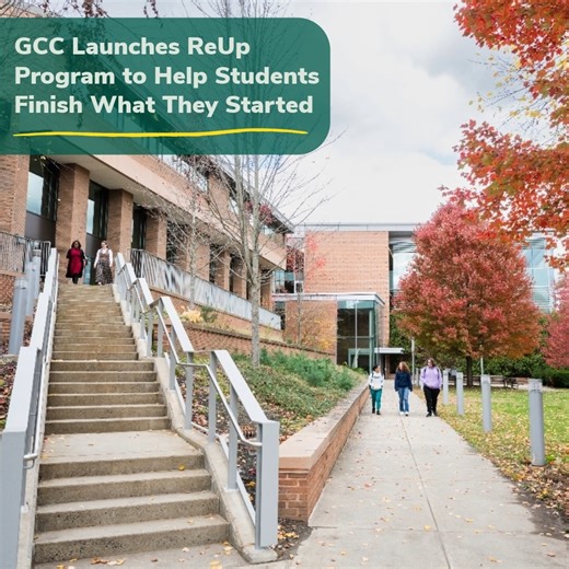 GCC has been selected as a pilot site for ReUp Education, a national initiative designed to help people who previously enrolled in college but left without completing a degree or credential return and “cross the finish line.” The benefits of ReUp extend beyond individual students. Completing a degree or credential significantly improves earning potential and career stability—outcomes that directly support the regional economy. Read more: gccfor.me/reup-program | Greenfield Community College