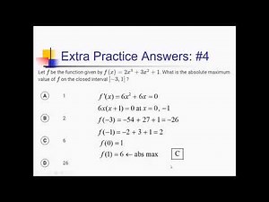 Extreme Values of Functions: Problem Set #6