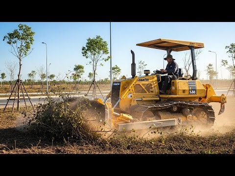Powerful Land Clearing with a Compact Bulldozer | From Wild Field to Construction Land
