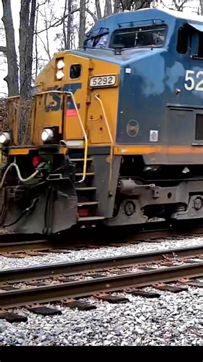 CSX intermodal train in the snow