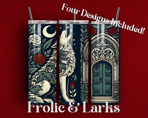 Vampire Folklore Tumbler Designs: Gothic Roses, Wolf Moon (digital Download) - Etsy