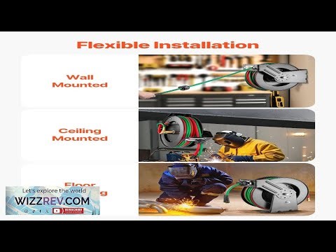 VEVOR Retractable Welding Hose Reel 1 4 Inch x 50FT Twin Oxygen Acetylene Rubber