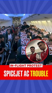 41K views · 165 reactions | Passengers onboard a SpiceJet flight were seen protesting and demanding that the air-conditioner be turned on before takeoff, in a video that has now gone viral on social media. Many passengers complained about unbearable cabin heat, with some urging the crew to halt the flight due to discomfort. . . . #SpiceJet | #flight | #Passengers | #protest | #cabinheat | #RepublicWorld | Republic | Facebook