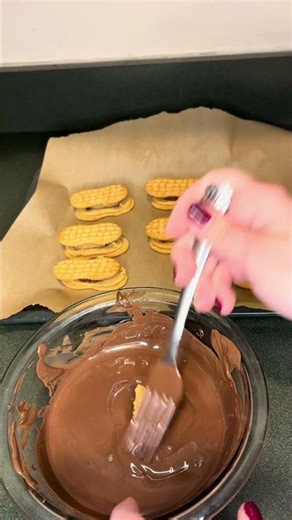 Chocolate Covered Nutter Butter With A Surprise Inside #candy #treats #chocolatecovered #spring