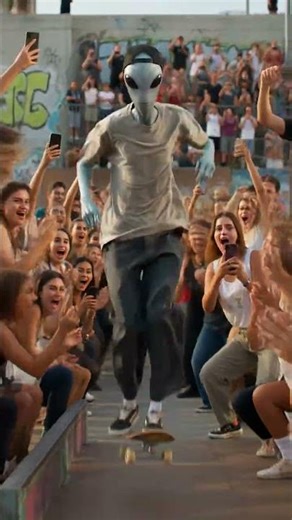 Alien Skater Shreds in Public!