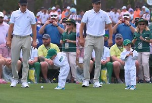 WATCH: Jordan Spieth's son Sammy tees up and impresses fans at Augusta Nationals ahead of the Masters