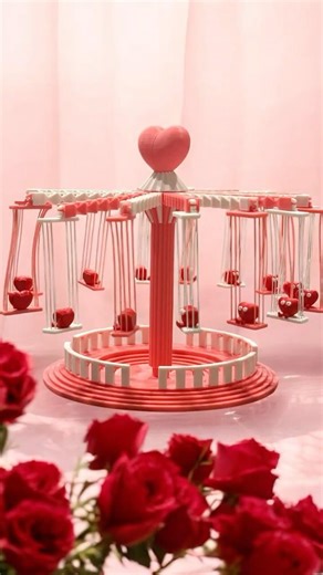 3D Printed Valentine Carousel #snapmakeru1 #3dprinting #3dprinter #valentinesday #love #toy #decor