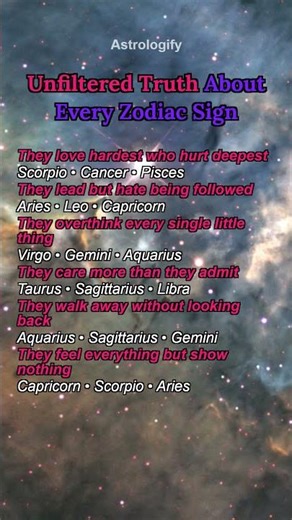 Unfiltered Truth About Every Zodiac Sign #zodiac #zodiacsigns #astrology #horoscope #tarot