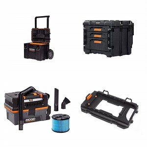RIDGID Pro Gear 25 in. Rolling Tool Box, 14.6 in. 3-Drawer Tool Box, 3 Gal. 18V NXT Shop Vac and Vac-Mount Attachment Combo - The Home Depot