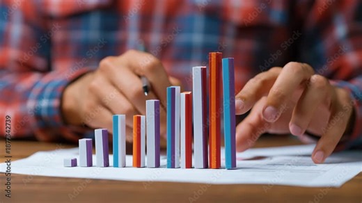 Inflation impact revealed by colorful bar chart data analysis financial report with rising bar chart