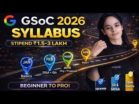 GSoC 2026 Complete Syllabus | Beginner to Selection | Module 1–6 || Full Roadmap + Stipend (Hindi)