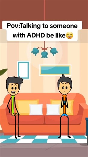1.3M views · 20K reactions | Talking to someone with ADHD be like. #animation #funnyvideo #comedy #reels #relatable #animationmeme #animationart #funny #adhd #adhdproblems | Relatable Animation | Facebook