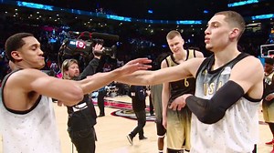 #InsideAccess: Kristaps Porzingis, Zach LaVine & Emmanuel Mudiay each score 30 in Friday's #BBVARisingStars Challenge! | NBA