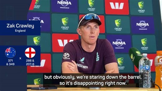 England 'staring down the barrel' of Ashes defeat, concedes Crawley