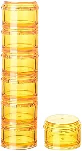 Stackable Pill Organizer, 7-Days Travel Pill Case, Pill Box for Pocket, Portable Medicine Vitamin Container Holder Medium Yellow