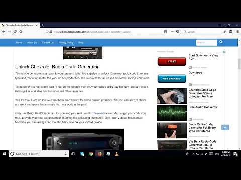 Chevrolet Radio Code Generator Unlock Any Car Stereo Modems