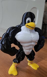 Tux the Muscle penguin- Muscle Tux penguin - linux