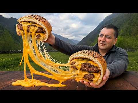 Juicy Burger Patties From Tender Beef Cut In Wilderness!
