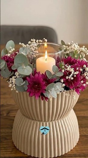 Elegant Floral Candle Centerpiece Idea