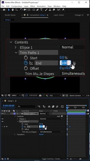 after effects tutorial - simple trim path animation #shorts #shortsvideo #aftereffectstutorial