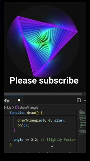 The Neon Vortex 🔺 | p5.js Staggered Rotation #shorts #coding hetic #creativecode #frontend