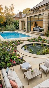 Neglected luxury → breathtaking retreat ✨ This once-forgotten backyard, with its murky pool, cracked stone, and overgrown pond, has been transformed into a stunning outdoor oasis. 🌿 Now the space radiates elegance: crystal-clear water, a beautifully restored patio, cozy seating, and vibrant flower beds framing a serene water feature. The entire atmosphere has shifted from abandoned to refined, calm, and inviting. A perfect example of how vision and design can completely redefine a garden. #Back