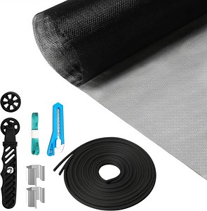 Snuopfy Fiberglass Window Screen Repair Kit, 48x118 Mesh Roll with Tools for Windows, Doors, Patio, Porch - Walmart.com