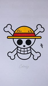 Luffy skull One Piece Logo #onepiece #luffy #zoro #anime #asmr #satisfying #coloring #animeart #satisfatorio | Colorfy