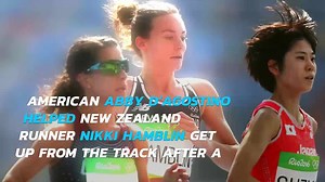 Runners Abbey D'Agostino and Nikki Hamblin show true Olympic spirit