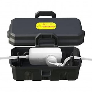 Small Electrical Box (Inner 5.5X 3.5 x 2.8 inch) Outdoor Weatherproof Extension Cord Cover, Waterproof Electrical Connection Box Protect Timers, Extension Cables,Holiday Light Decoration