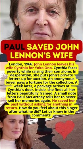 PAUL McCartney SAVED JOHN LENNON’S WIFE