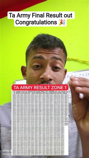 ta army final result out 2026 Territorial Army Final Result out Congratulations 🎉 Zone 1