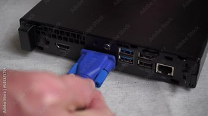 Connect HDMI cable to desktop computer. Connect VGA cable to PC
