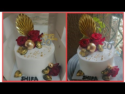 Simple Birthday Cake🌹Real Rose cake decoration#birthdaycake#rosscake#youtubevideo#birthdaycake#viral