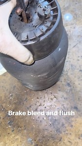 Brake bleeding and flushing with a pressure bleeder. This is actually the best way of bleeding and flushing brakes. #brakes #bleed #automotive #men #women #autorepair #service #reels #busy #learn #shutup #bmw #philly #newjersey #ny #smallbusiness #blackownedbusiness | Harris Automotive