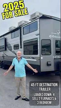 3 Bedrooms, 45 foot, destination trailer 2025 with three ACs , preowned #fyp #shorts