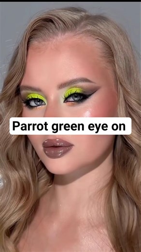 Parrot green eye makeup #shortsviral #softglamlook #beautytutorial #shorts