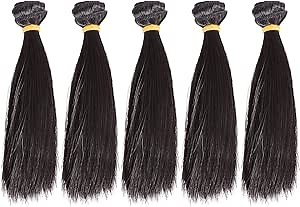 EXCEART Doll DIY Wig Straight Hair 5 Pcs Doll Straight Hair Wig Synthetic