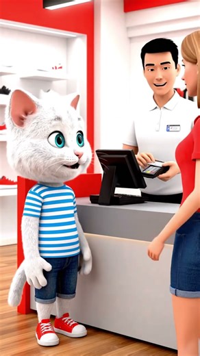 Kitten Gets Red Boots & Skateboards in the Rain! 🐱👢 Cute Cat Story #cat #shorts #funny