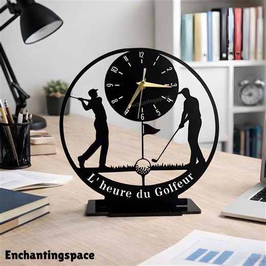Custom Golf Metal Table Clock, Silent Desk Clock for Sports Room or Golf Club Decor, Gift for Sports Lover or Coaches - Etsy