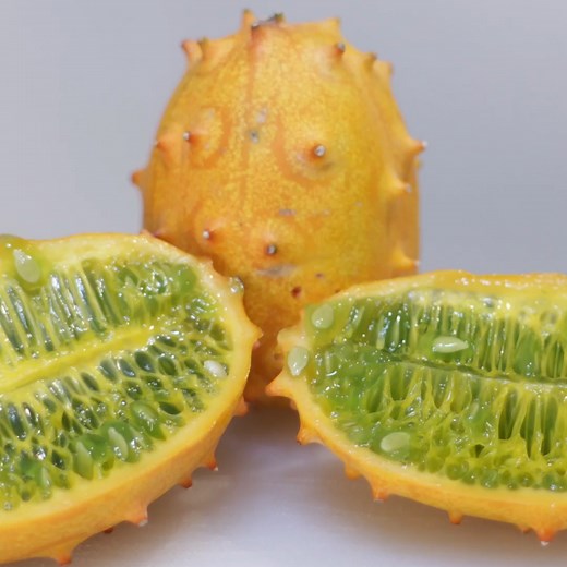 2.2K views · 91 reactions | Learn about the Kiwano Melon or African horned melon, where it comes from, its health benefits, how to eat it, and what it tastes like. NOTE: When eating it if it is firm enough you can just slice off the horns and then slice this up like a cucumber and eat it. IF it is softer and riper the jelly gets really messy eating it that way. #kiwano #kiwanomelon #africanhornedmelon | In The Kitchen With Matt | Facebook