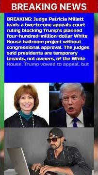 BREAKING: Judge Millett Blocks Trump’s $400M White House Ballroom